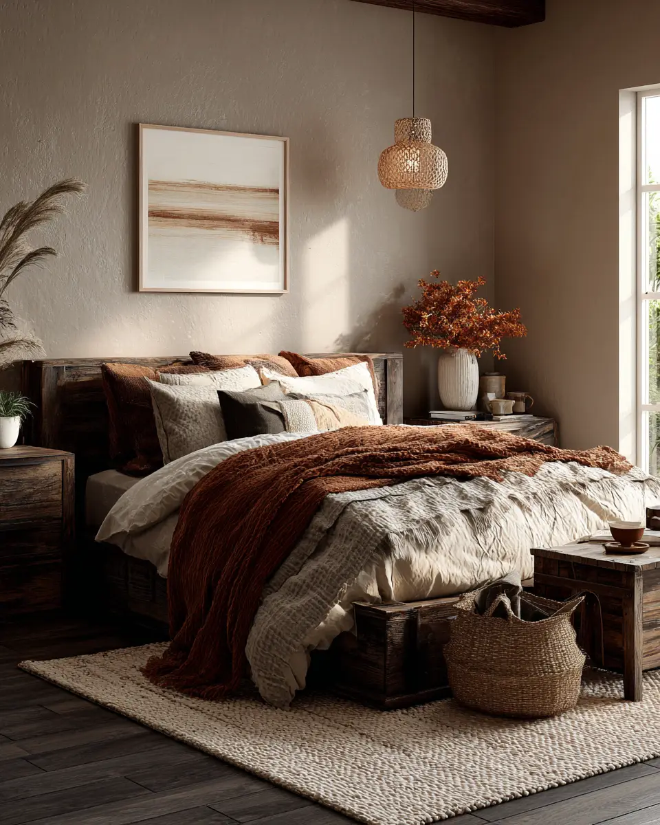 Earthy Modern Farmhouse Bedroom Decor Ideas