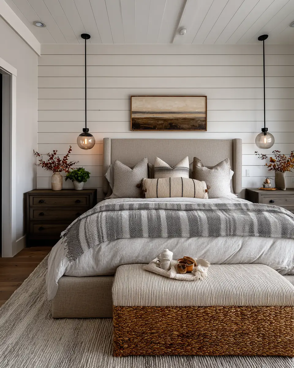 Earthy Modern Farmhouse Bedroom Decor Ideas