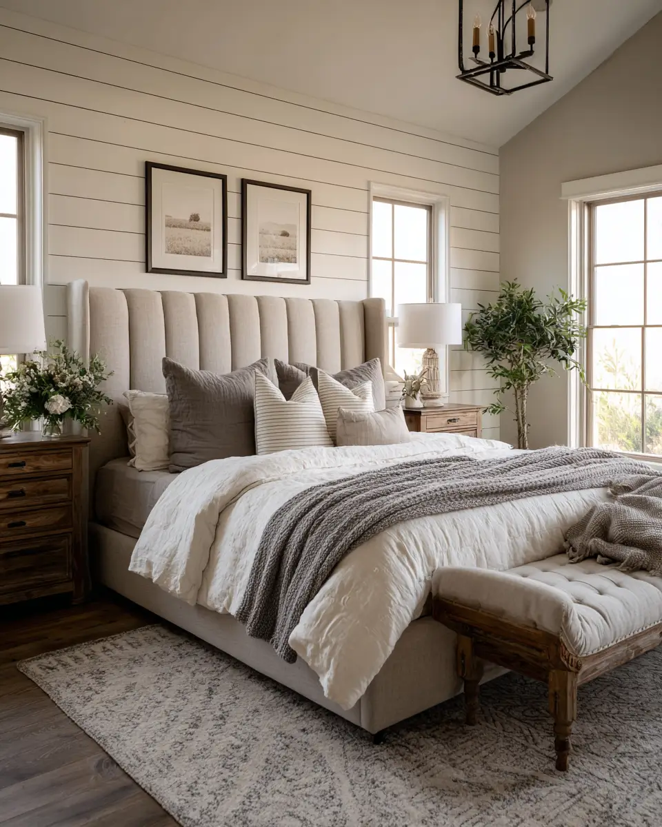 Earthy Modern Farmhouse Bedroom Decor Ideas