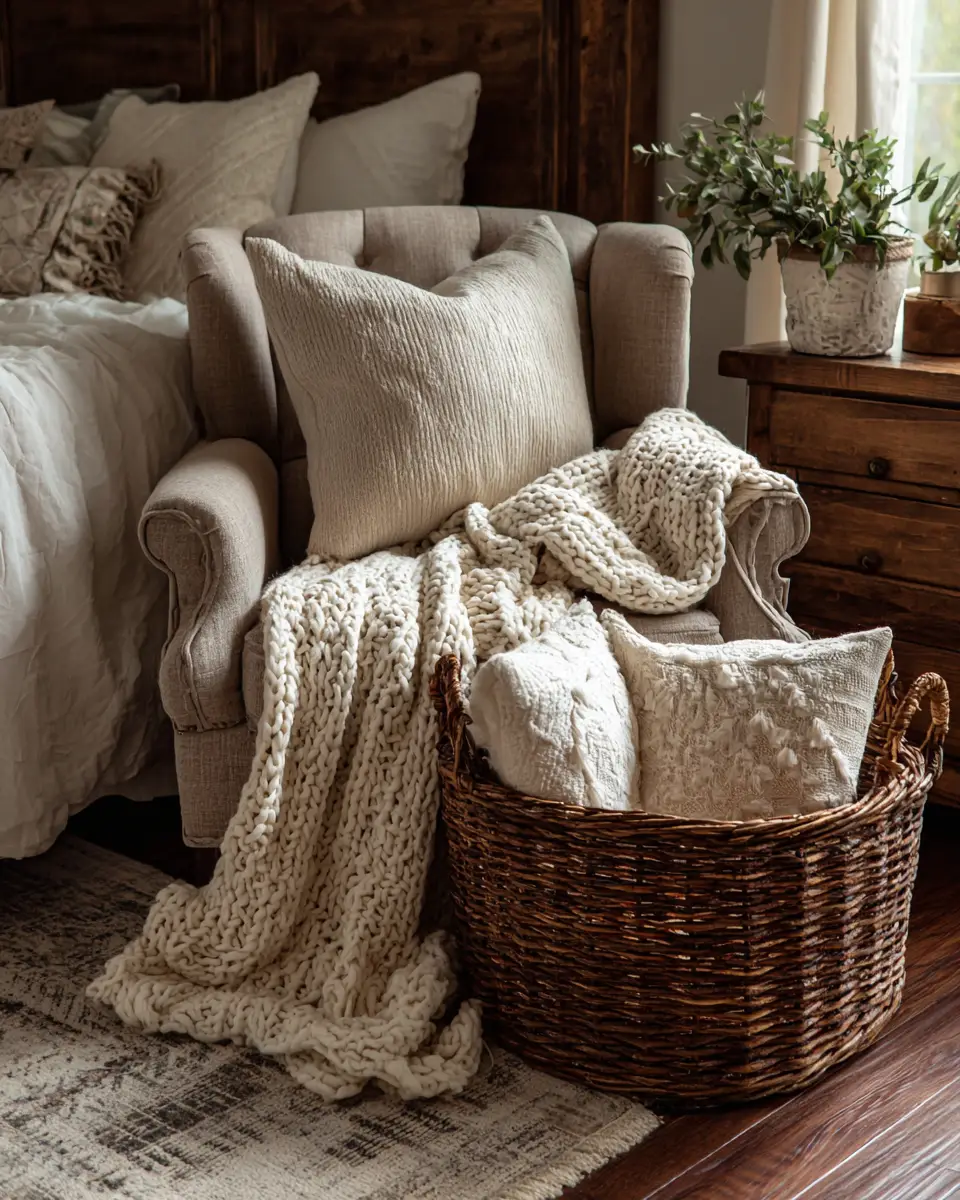 Earthy Modern Farmhouse Bedroom Decor Ideas