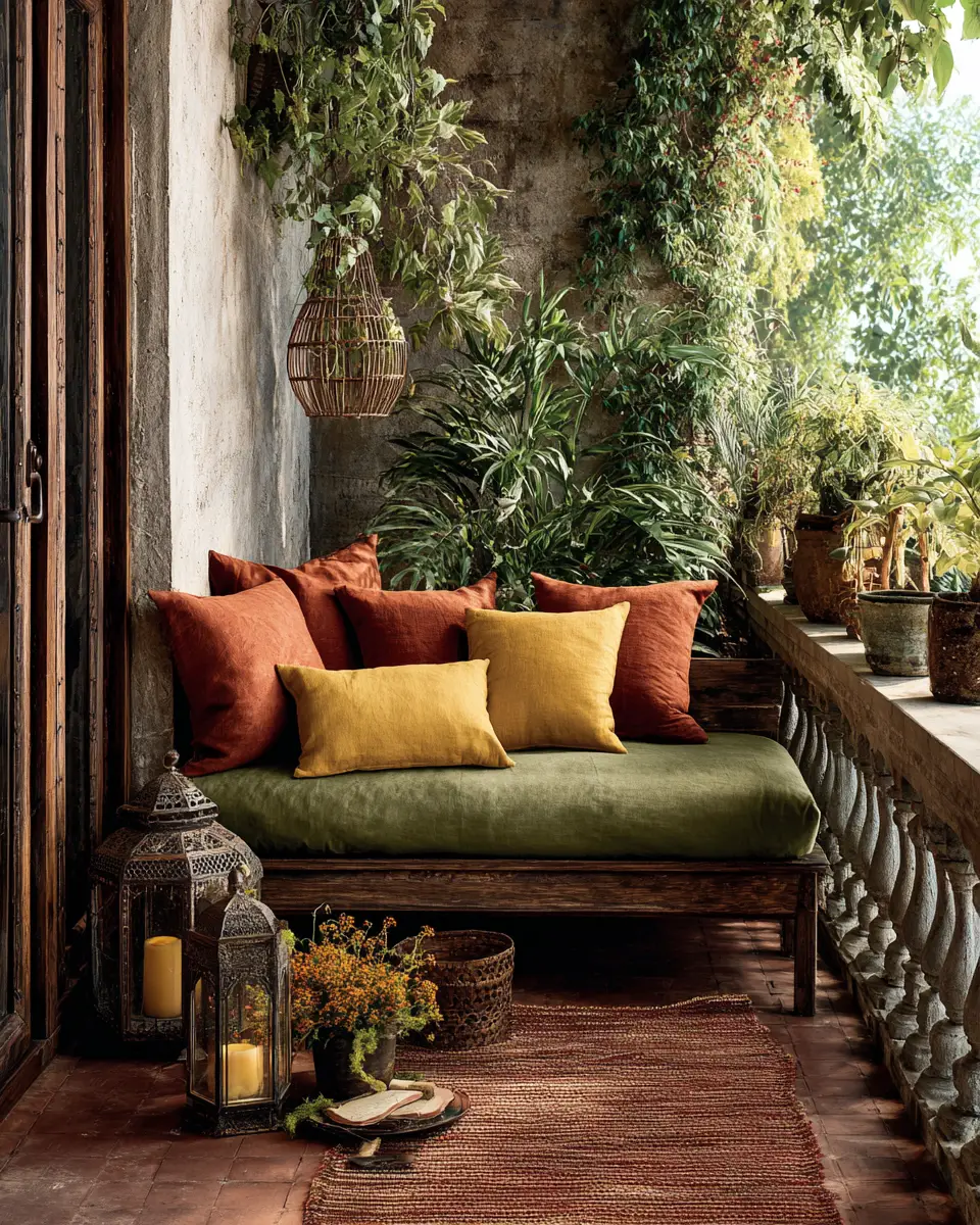 Earthy Retro Balcony Decor Ideas