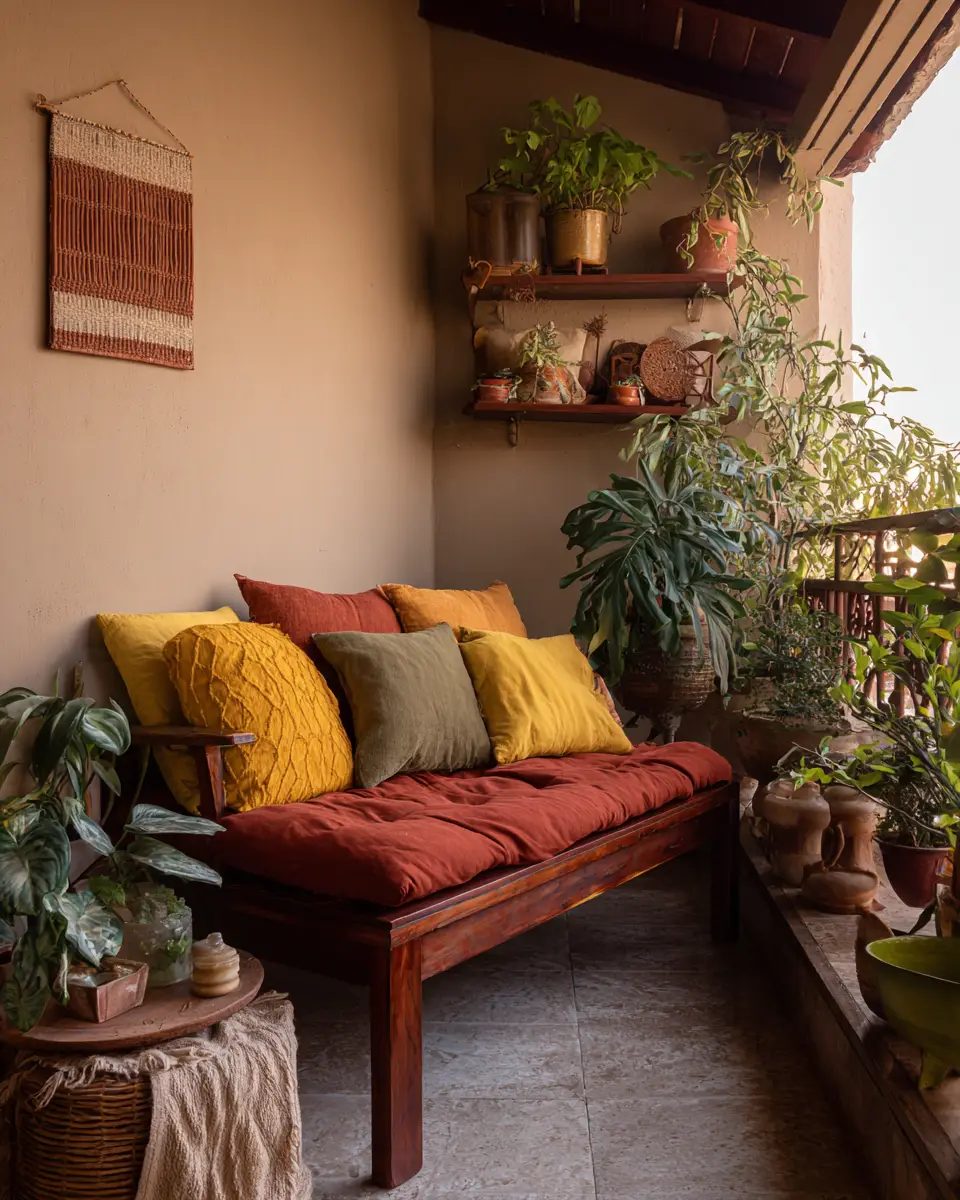 Earthy Retro Balcony Decor Ideas
