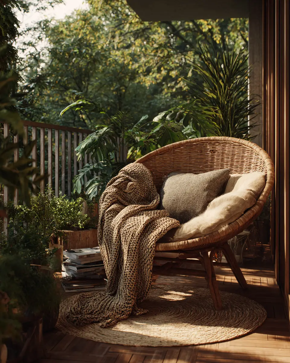 Earthy Retro Balcony Decor Ideas