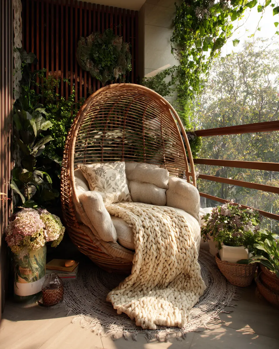Earthy Retro Balcony Decor Ideas