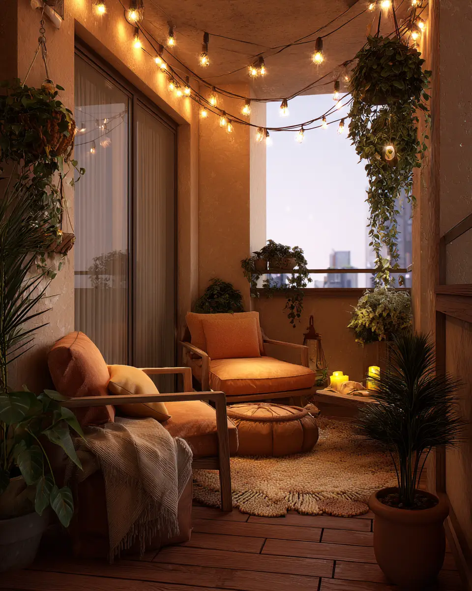Earthy Retro Balcony Decor Ideas