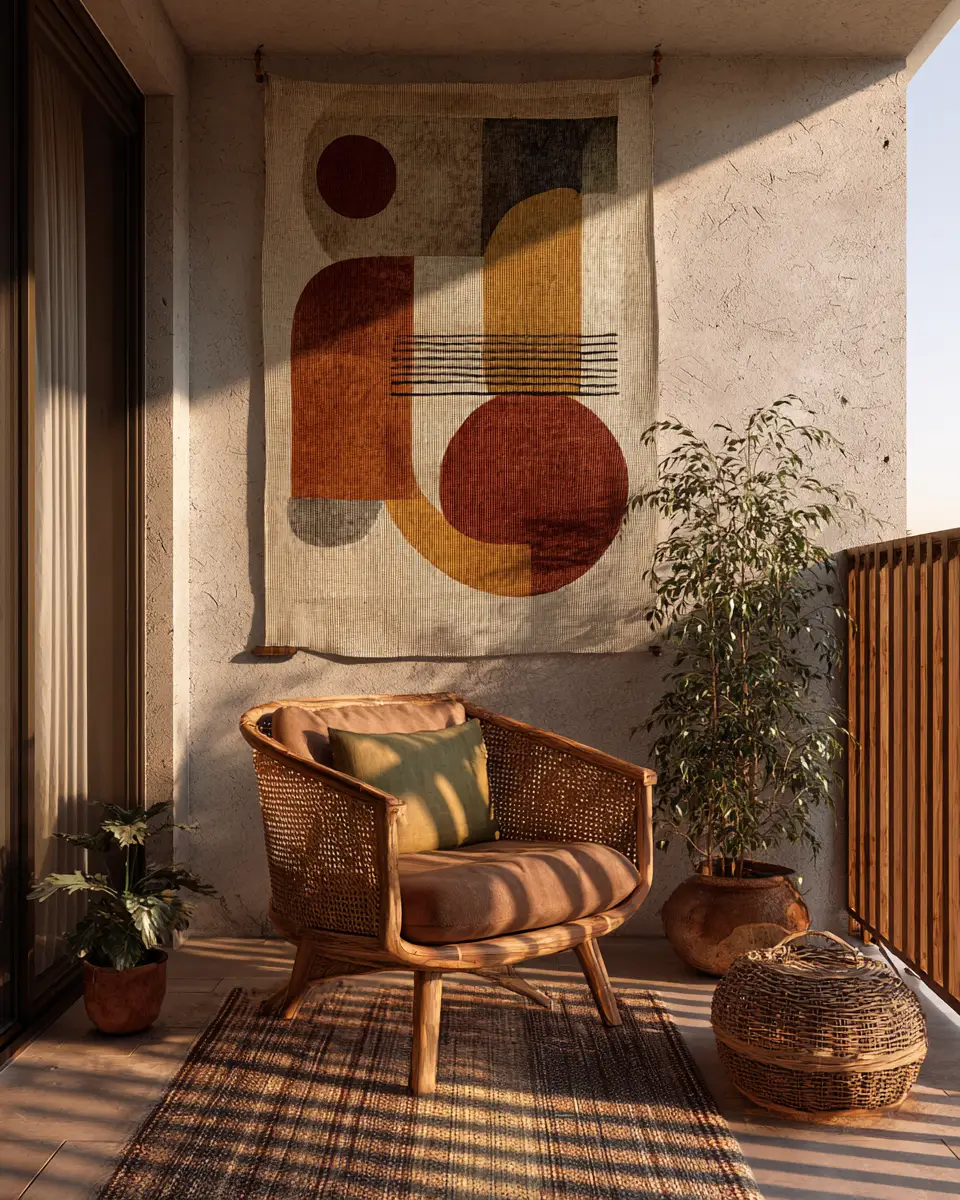 Earthy Retro Balcony Decor Ideas