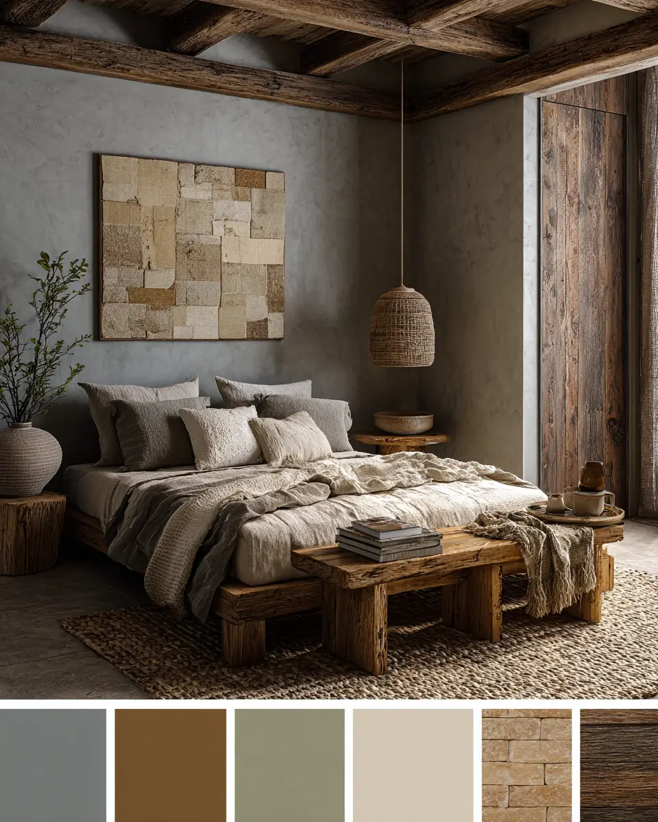 Earthy Rustic Bedroom Decor Ideas