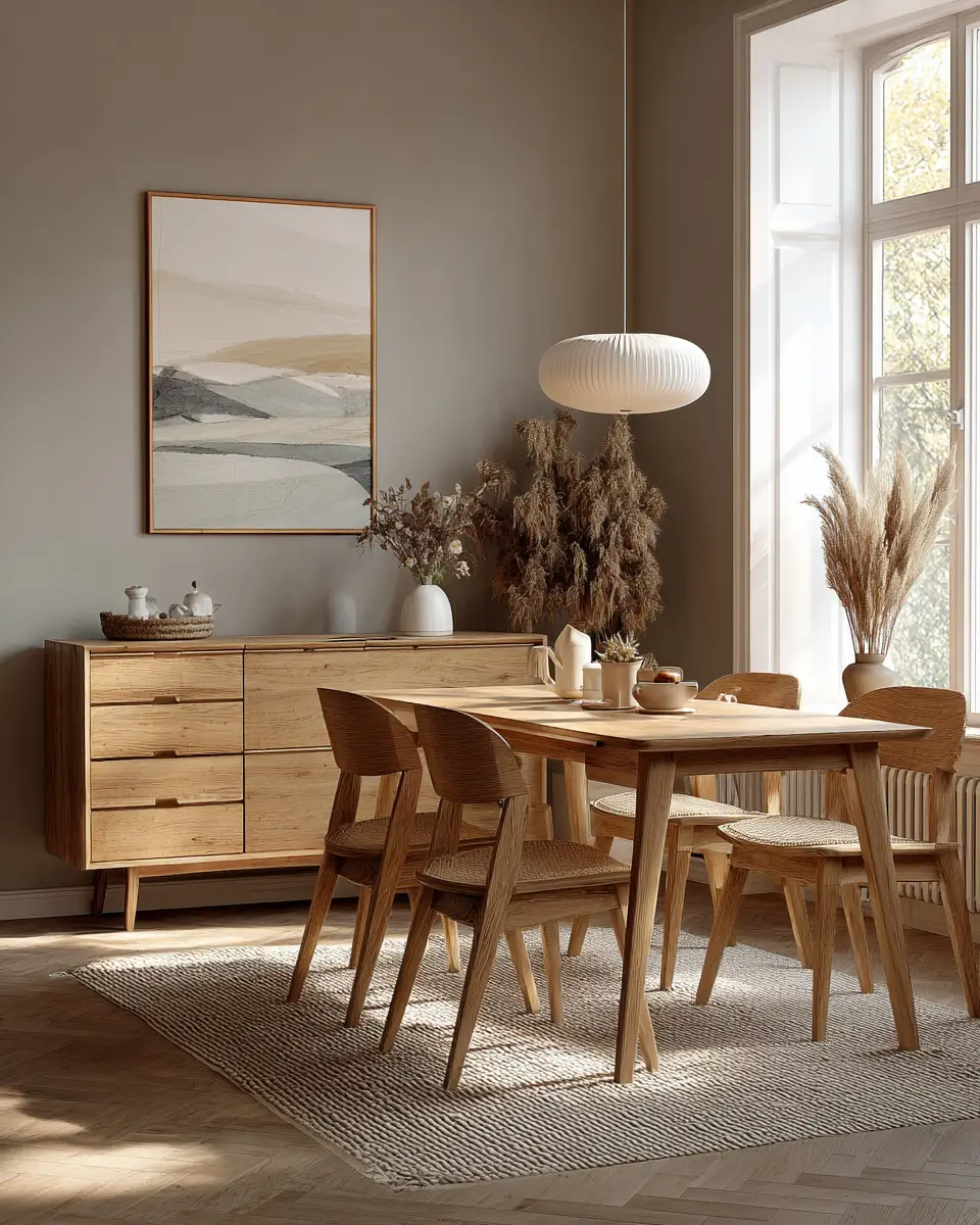 Earthy Scandinavian Dining Room Decor Ideas