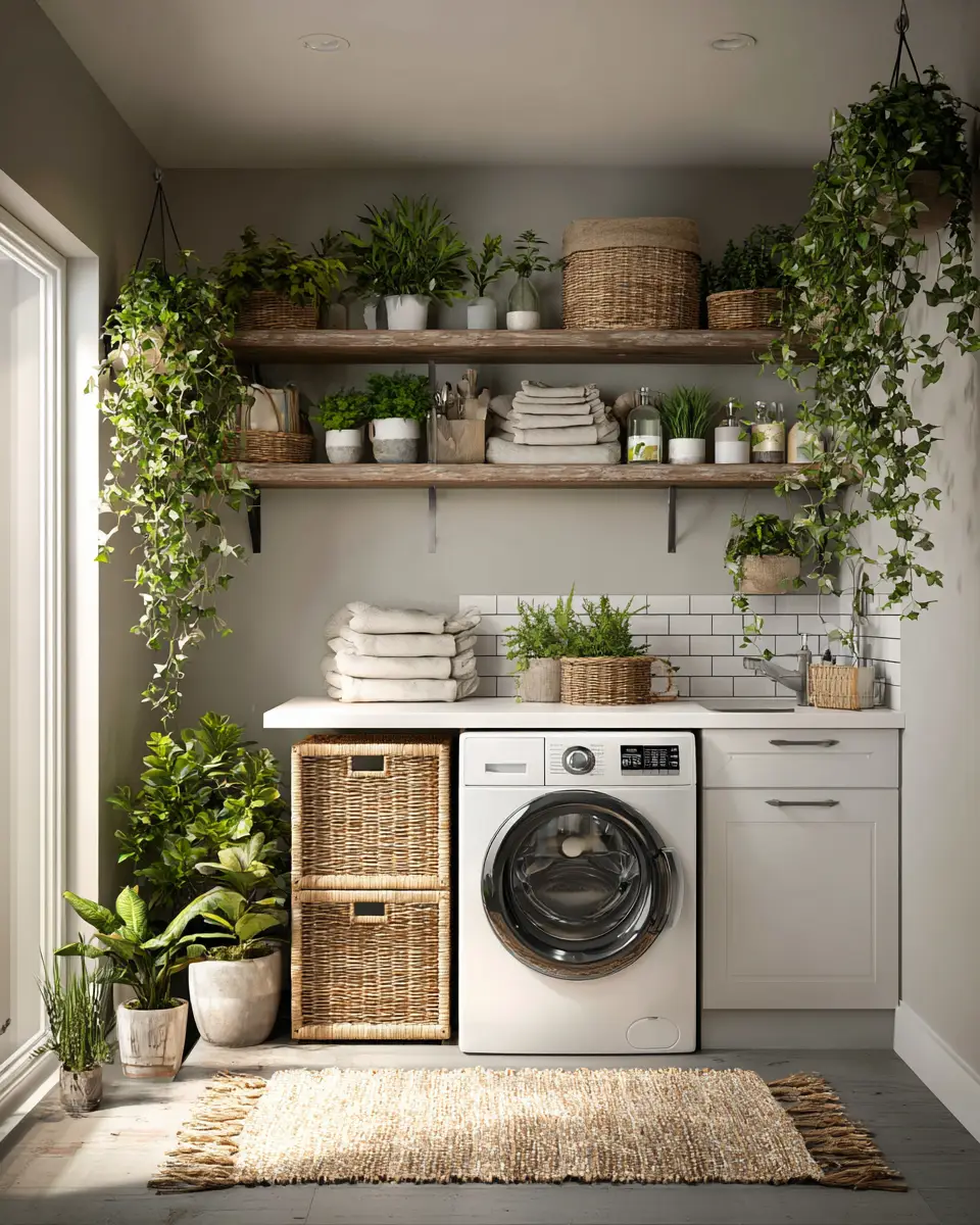 Earthy Transitional Laundry Room Decor Ideas