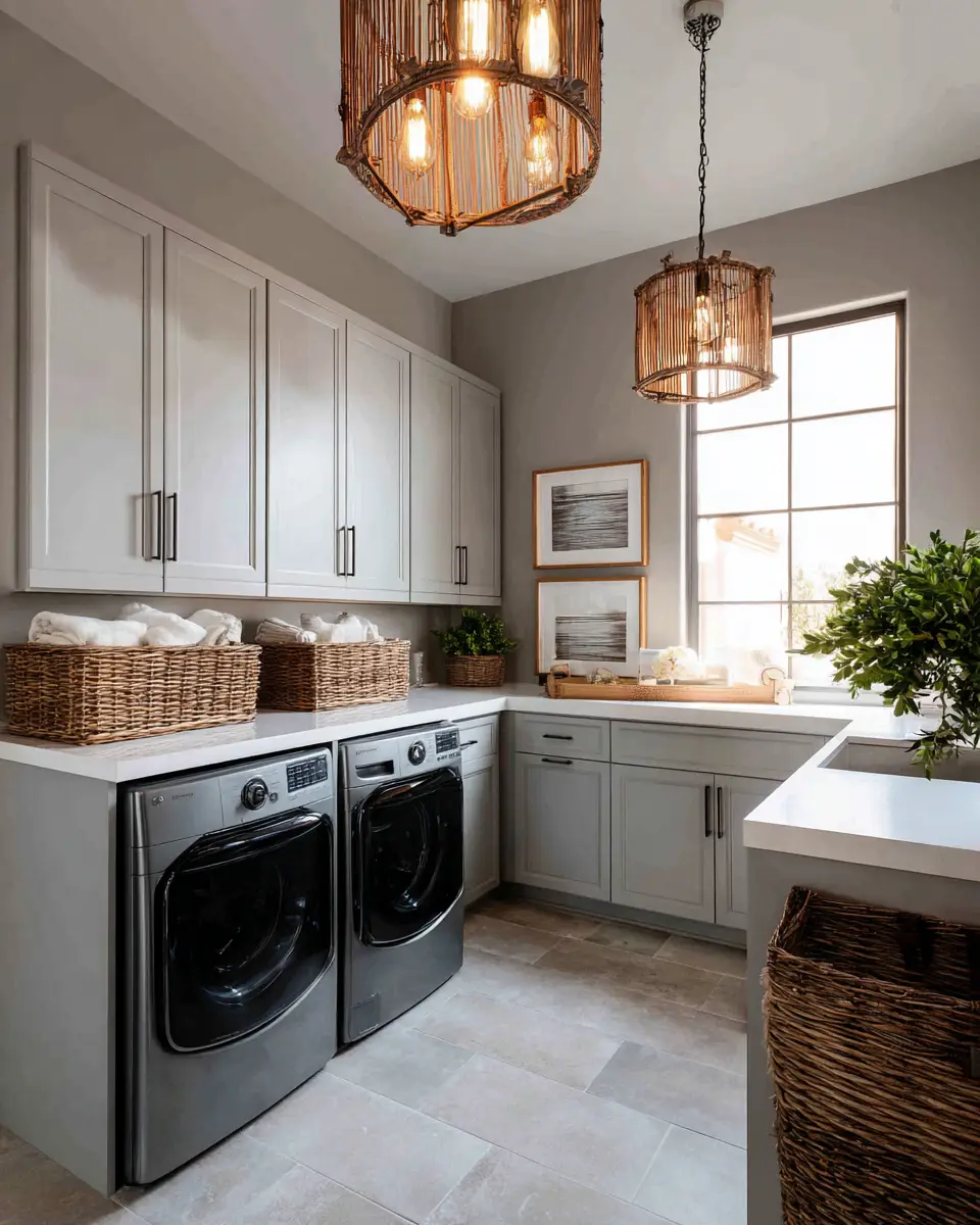 Earthy Transitional Laundry Room Decor Ideas