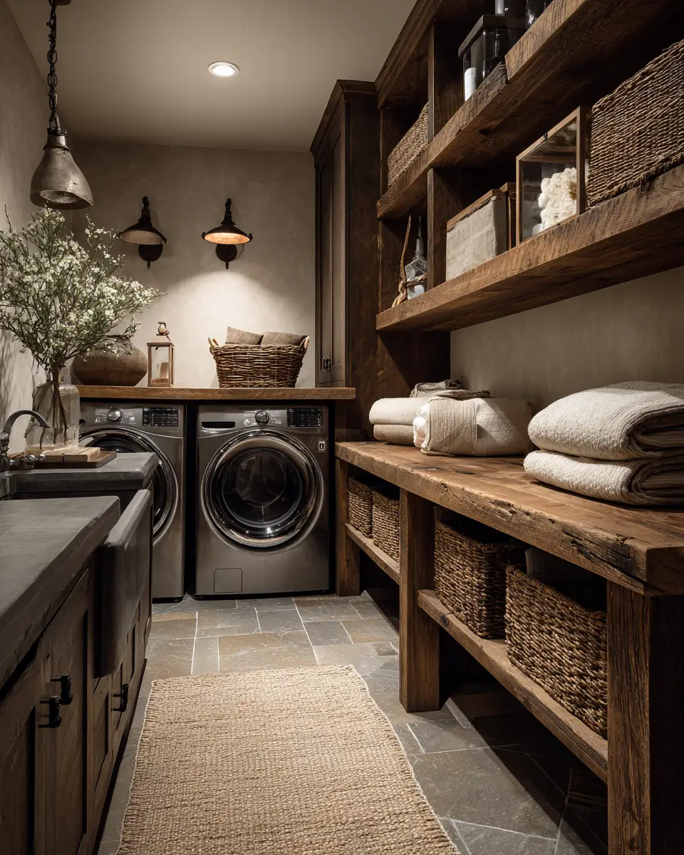 Earthy Transitional Laundry Room Decor Ideas