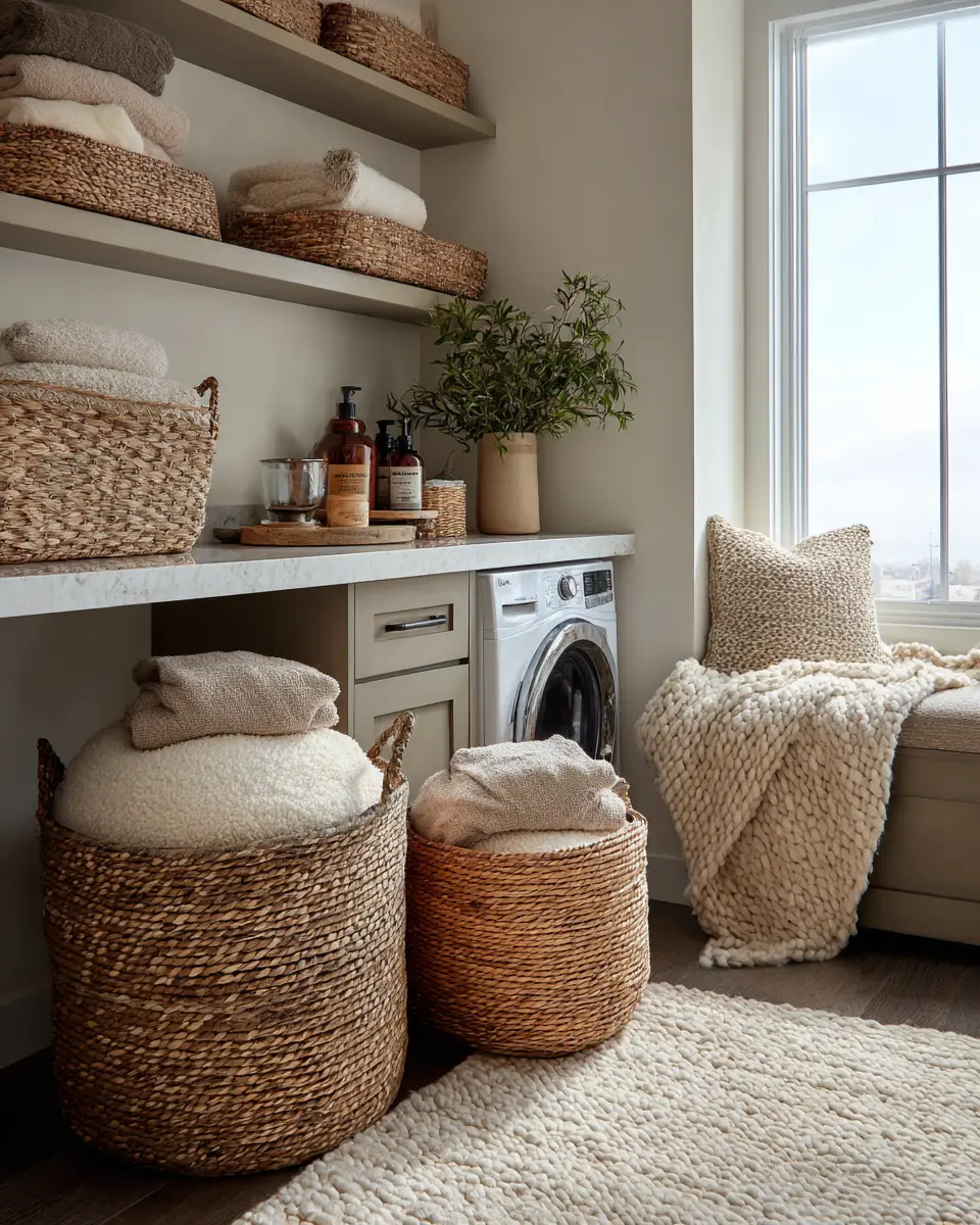 Earthy Transitional Laundry Room Decor Ideas