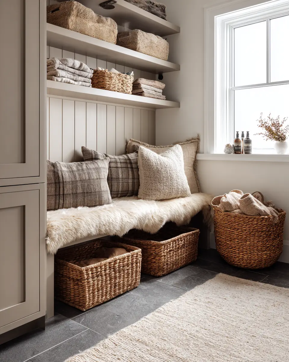 Earthy Transitional Laundry Room Decor Ideas
