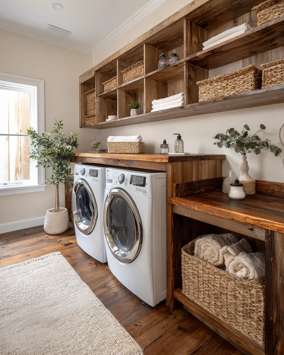 Earthy Transitional Laundry Room Decor Ideas