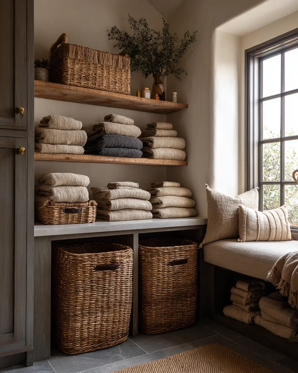 Earthy Transitional Laundry Room Decor Ideas