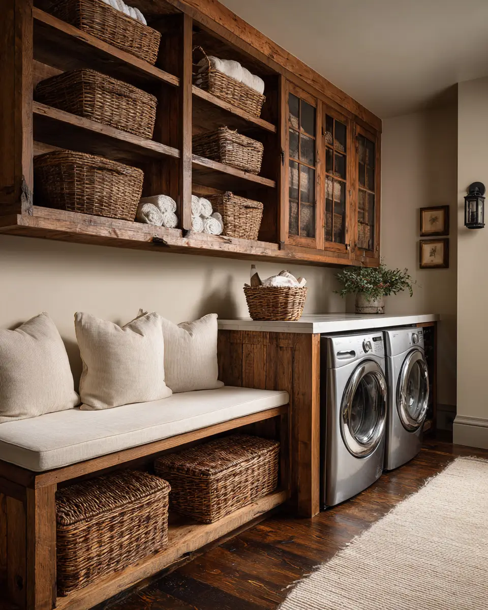 Earthy Transitional Laundry Room Decor Ideas
