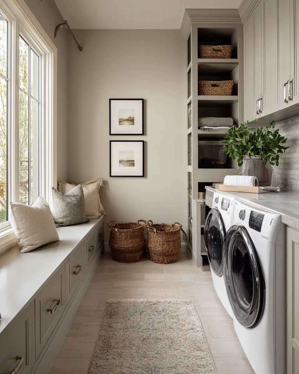 Earthy Transitional Laundry Room Decor Ideas