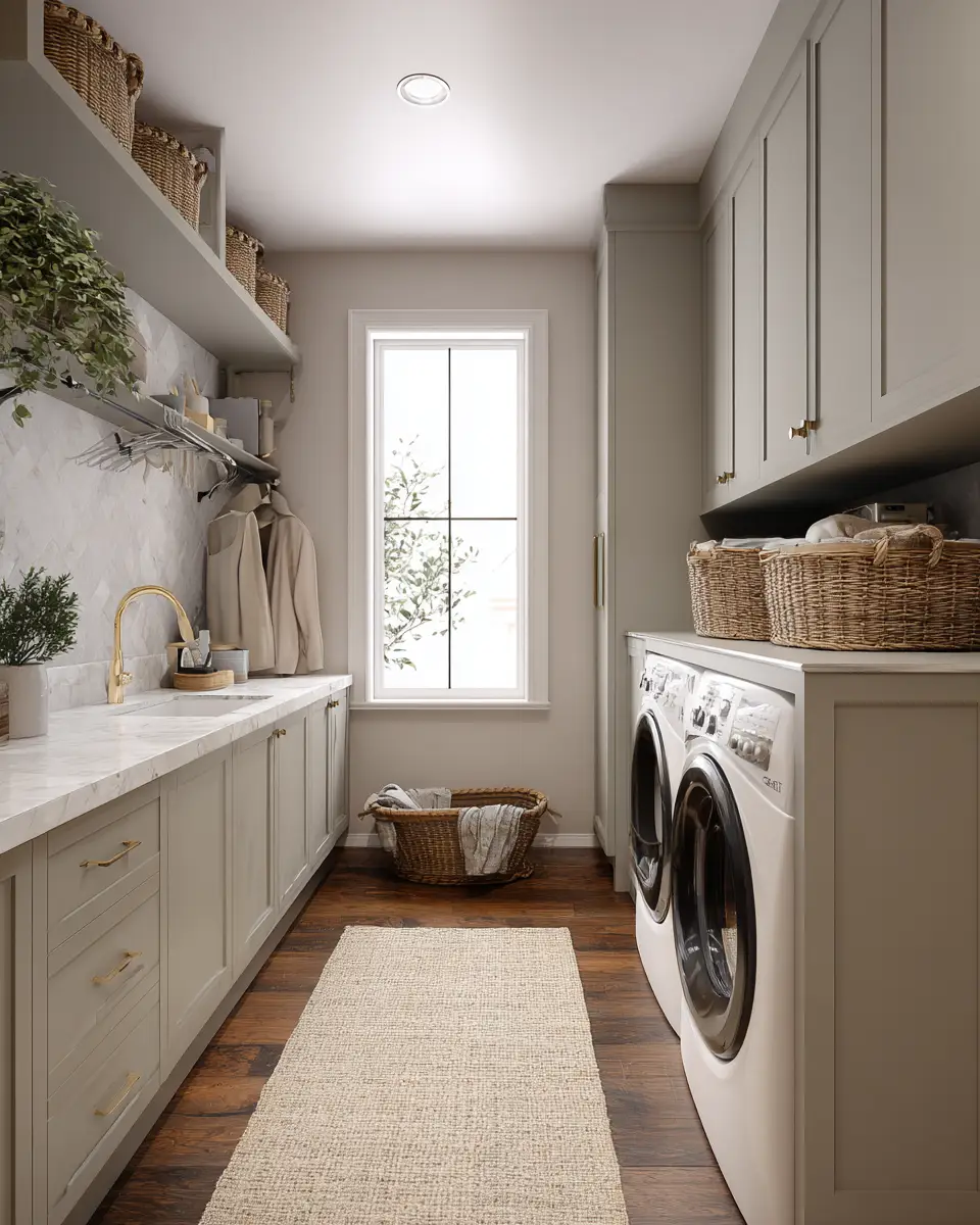 Earthy Transitional Laundry Room Decor Ideas