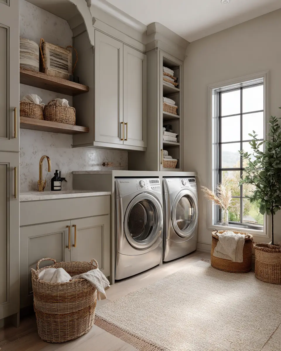 Earthy Transitional Laundry Room Decor Ideas