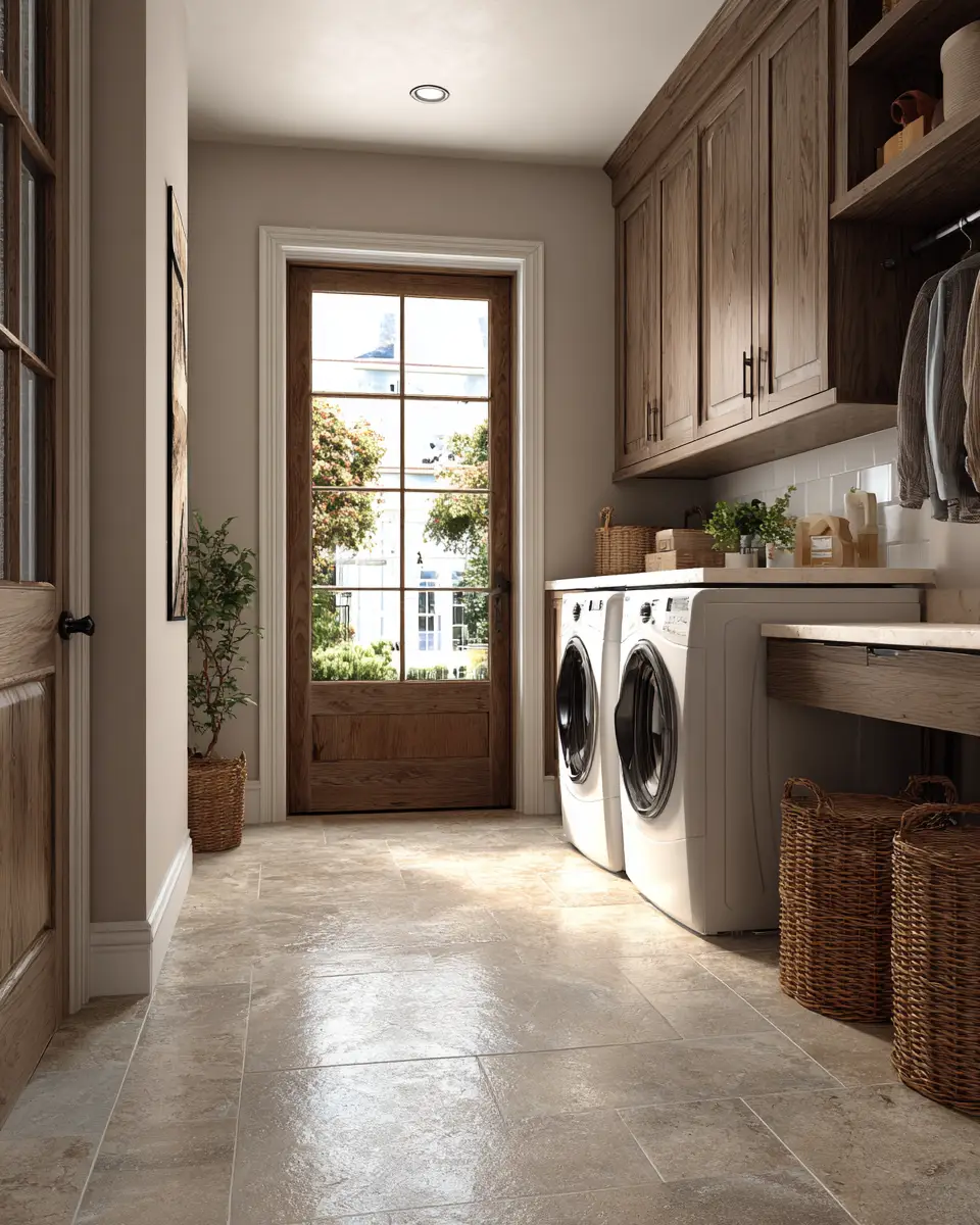 Earthy Transitional Laundry Room Decor Ideas