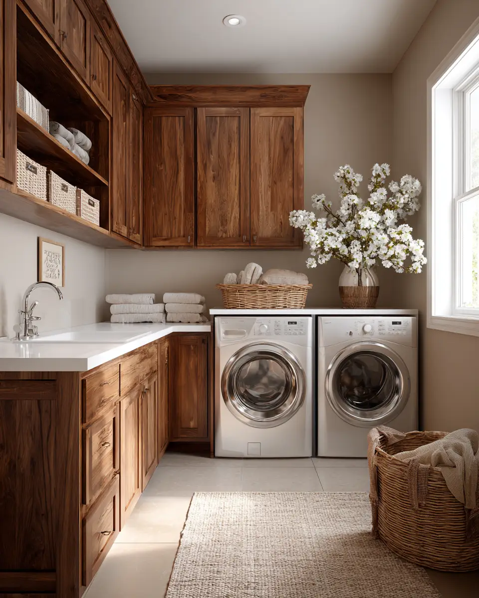 Earthy Transitional Laundry Room Decor Ideas