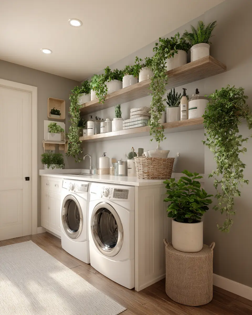 Earthy Transitional Laundry Room Decor Ideas