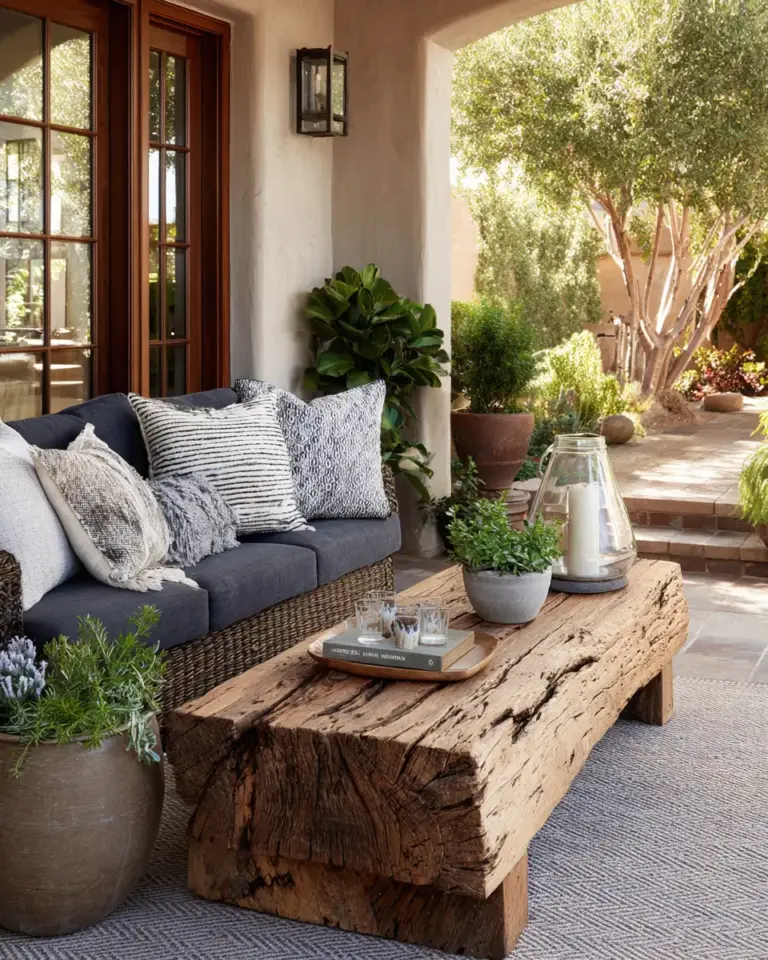Earthy Transitional Porch Decor Ideas - Featured