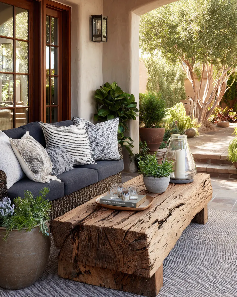 Earthy Transitional Porch Decor Ideas - Featured