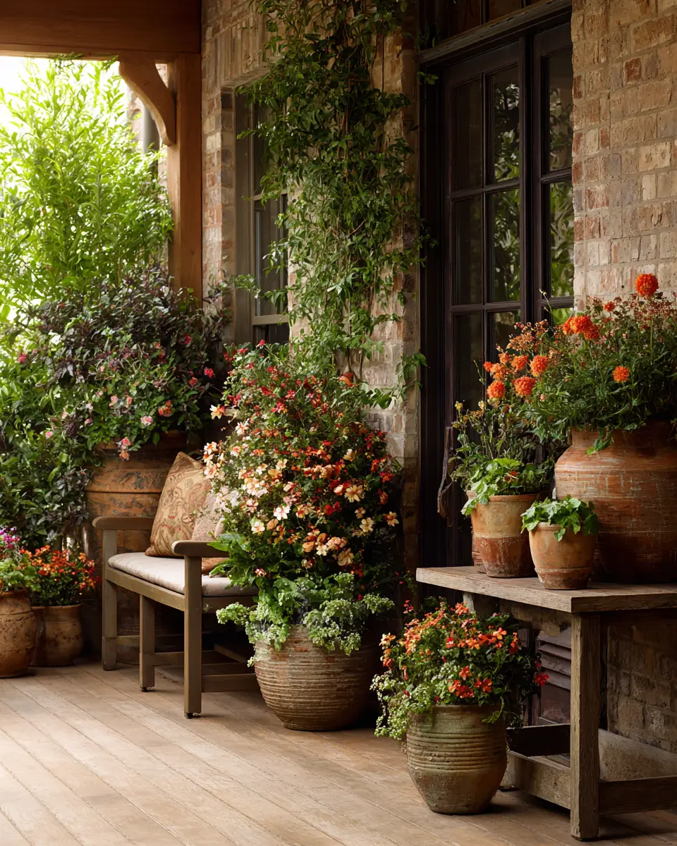 Earthy Transitional Porch Decor Ideas