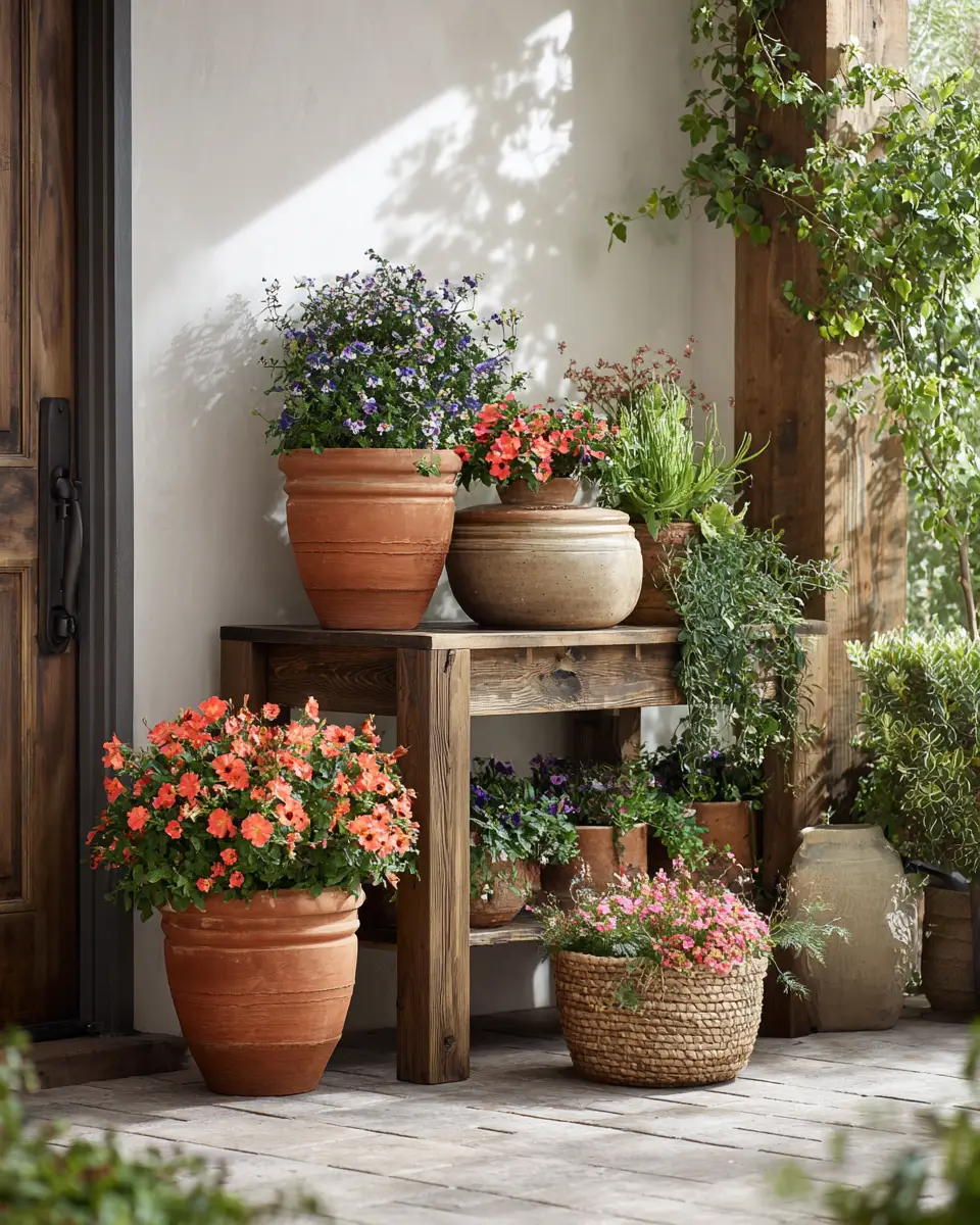 Earthy Transitional Porch Decor Ideas