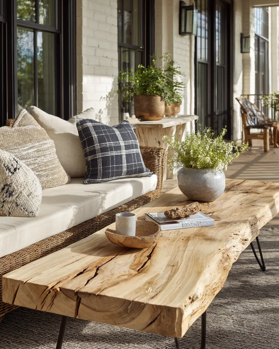 Earthy Transitional Porch Decor Ideas