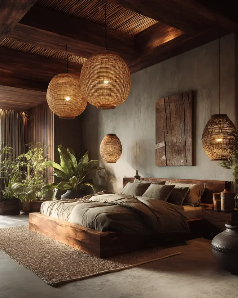 Earthy Tropical Bedroom Decor Ideas - Featured
