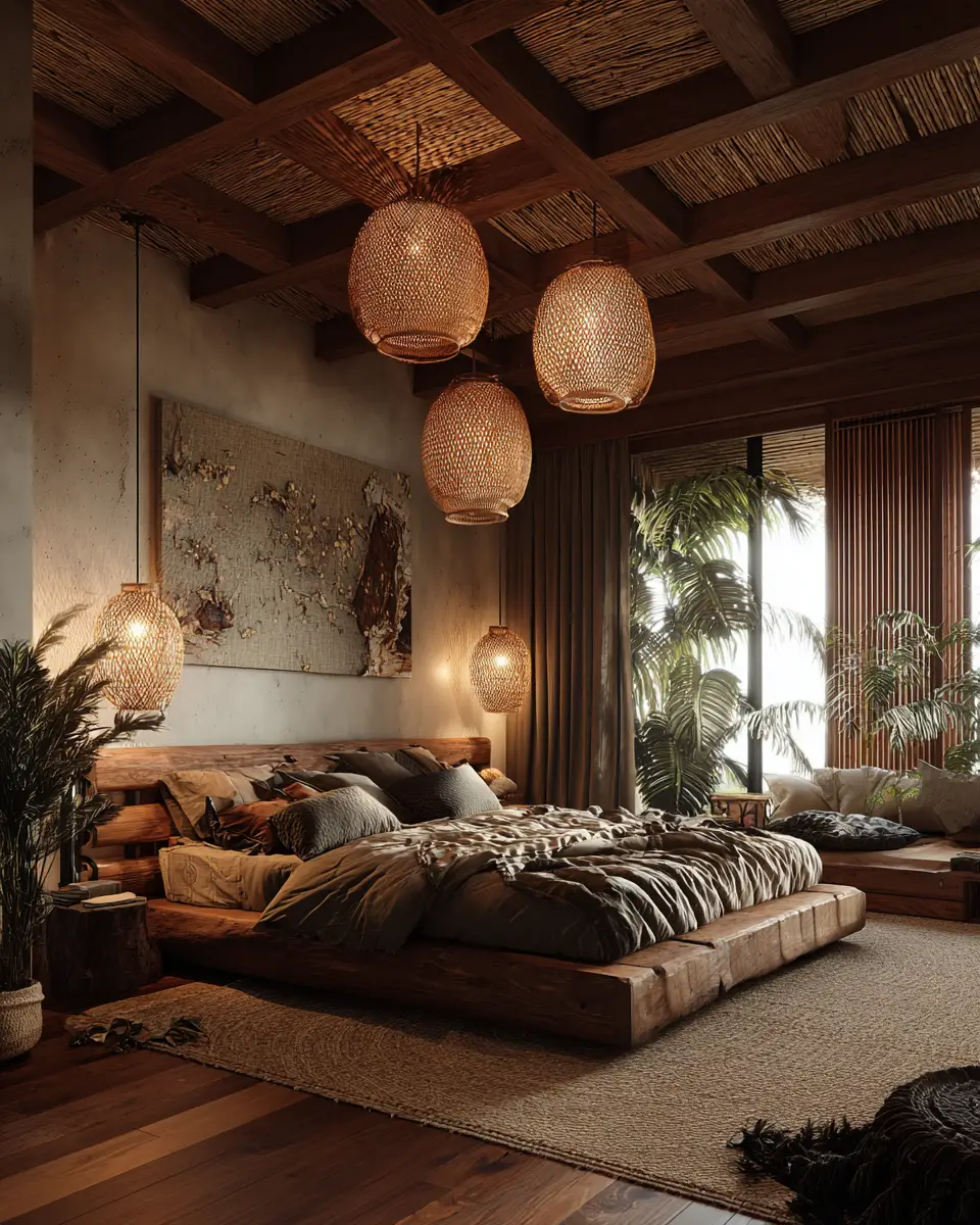 Earthy Tropical Bedroom Decor Ideas