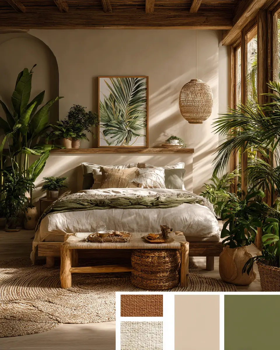 Earthy Tropical Bedroom Decor Ideas
