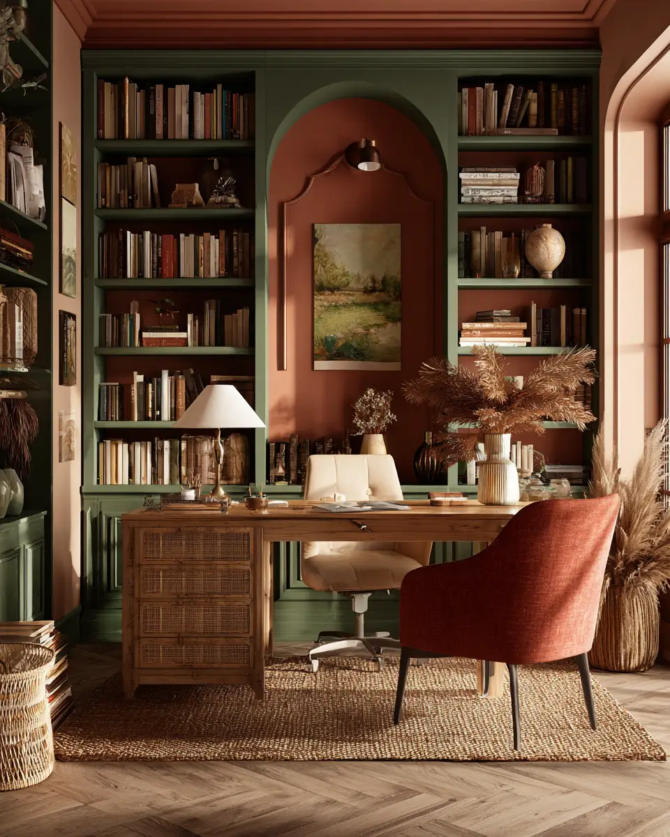 Earthy Tropical Home Office Decor Ideas - Featured