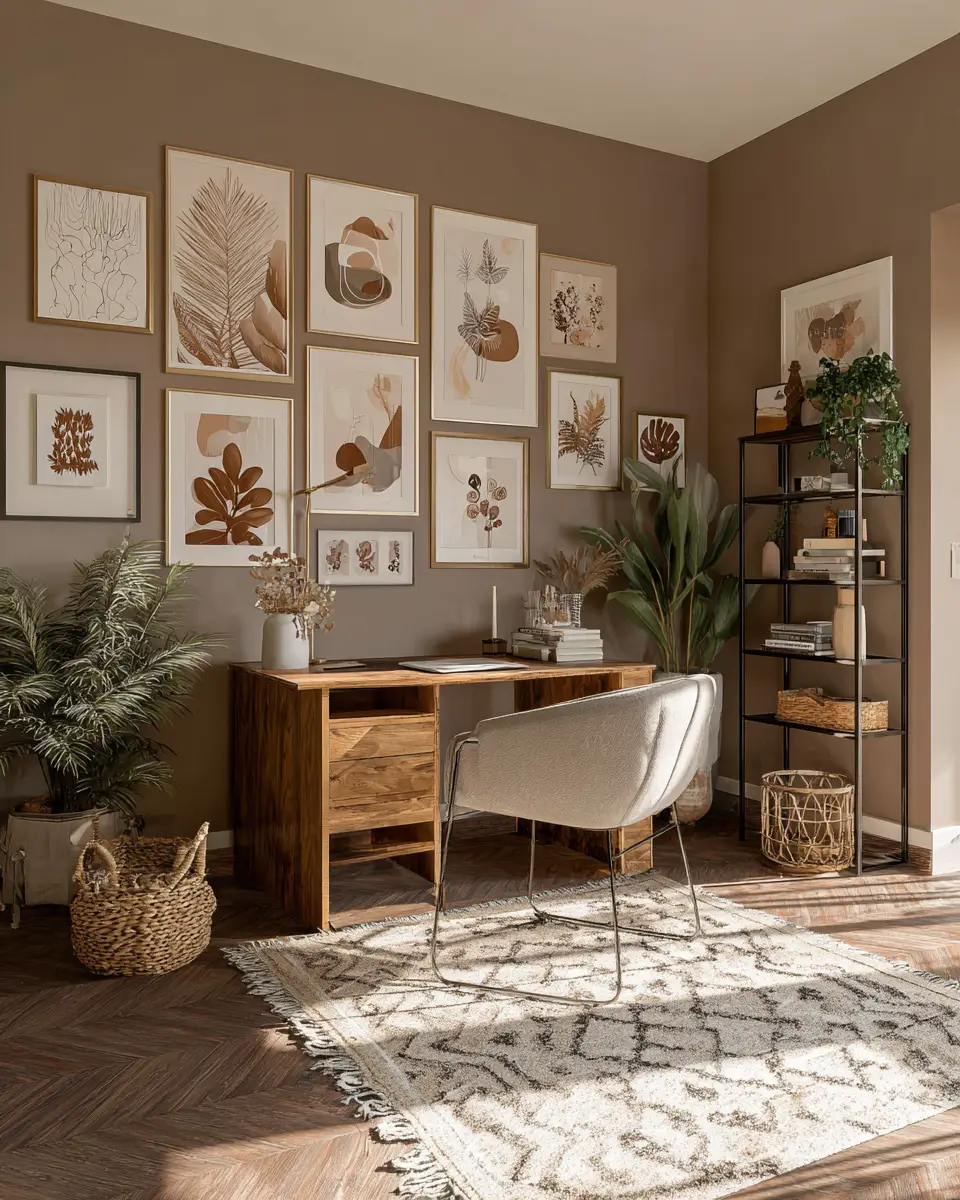Earthy Tropical Home Office Decor Ideas