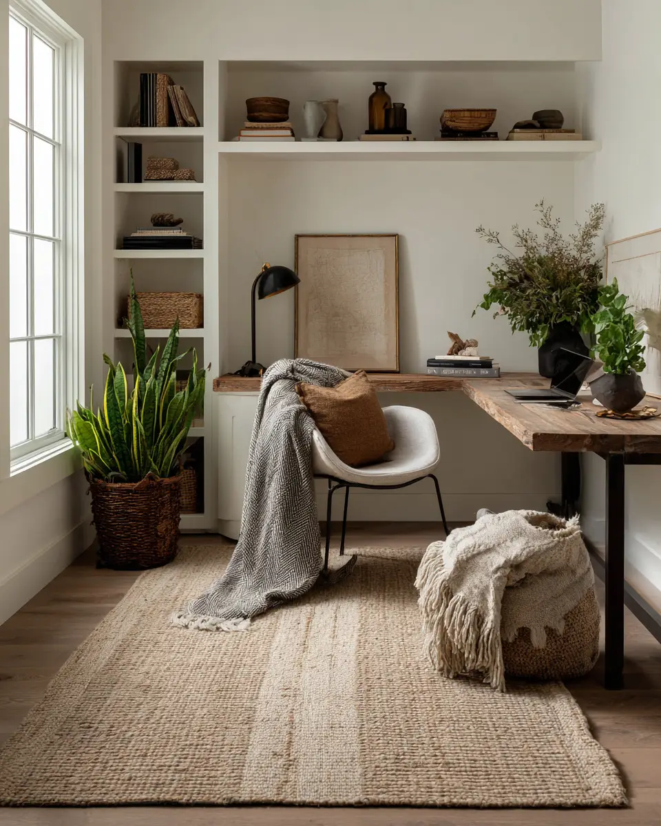 Earthy Tropical Home Office Decor Ideas