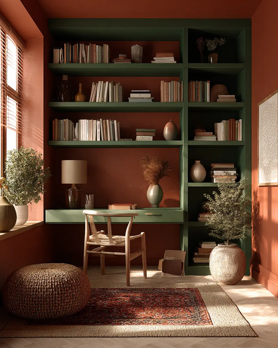 Earthy Tropical Home Office Decor Ideas