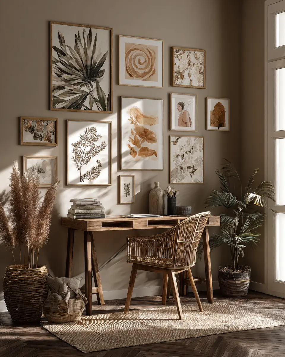 Earthy Tropical Home Office Decor Ideas