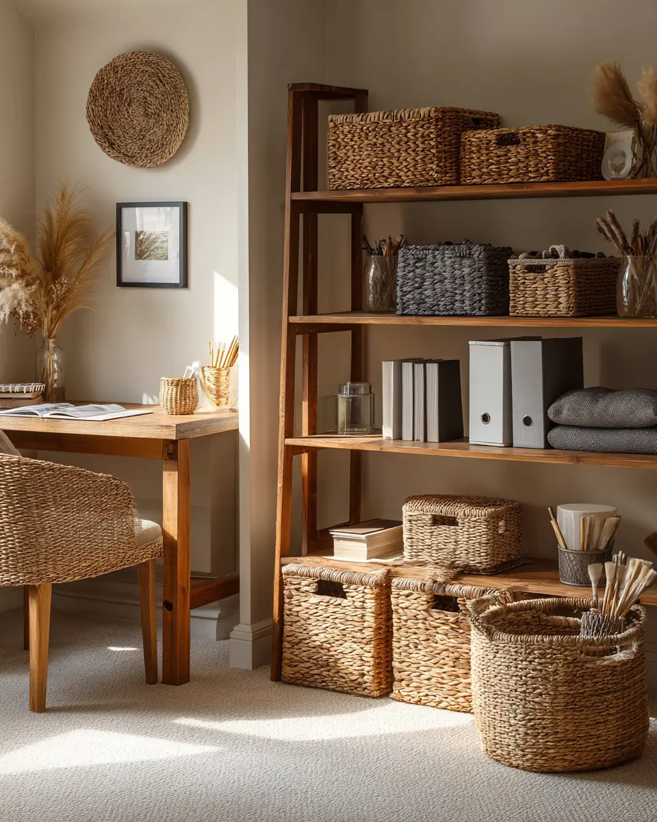Earthy Tropical Home Office Decor Ideas