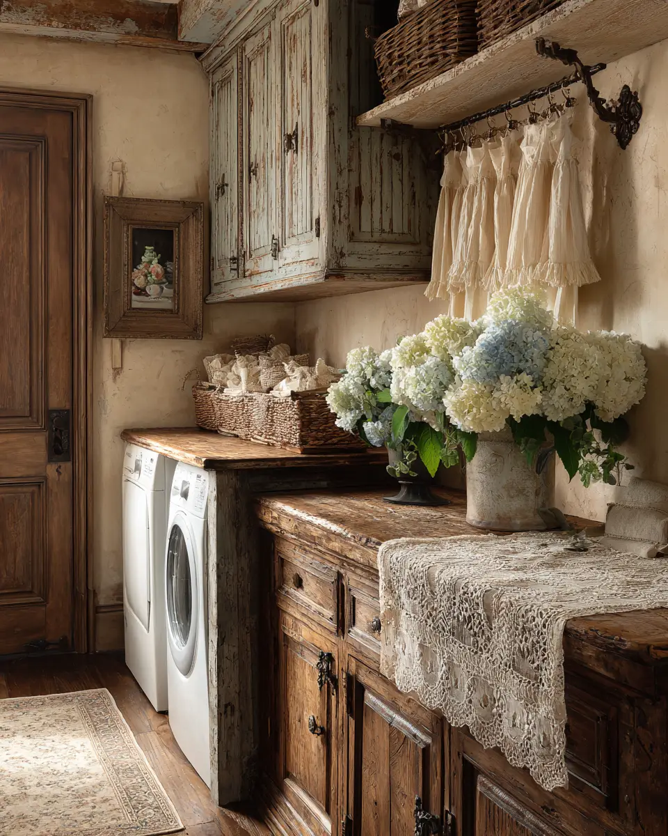Elegant French Country Laundry Room Decor Ideas - Featured