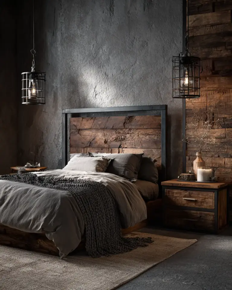 Elegant Industrial Bedroom Decor Ideas - Featured
