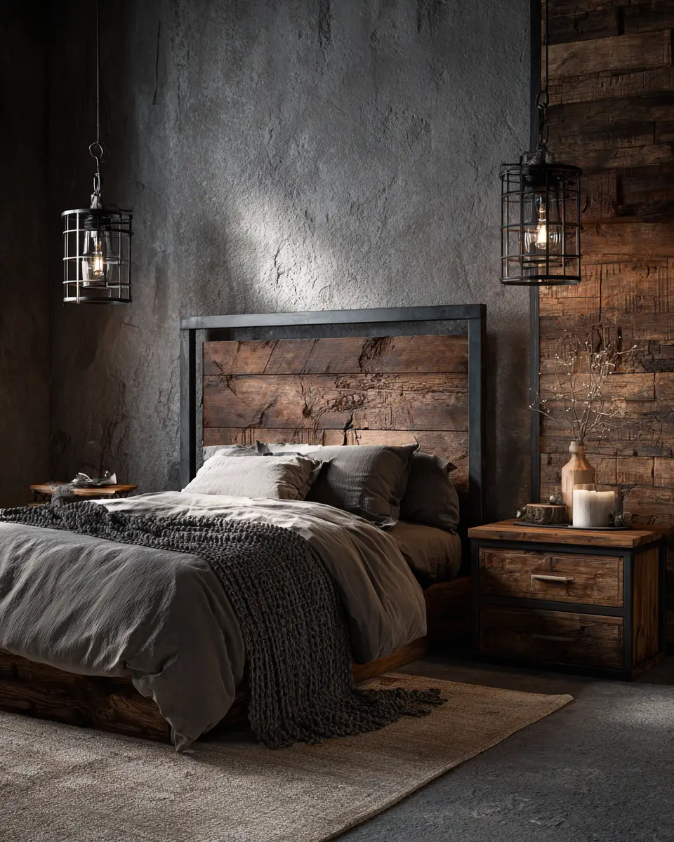 Elegant Industrial Bedroom Decor Ideas - Featured