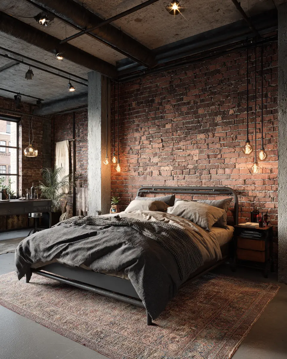 Elegant Industrial Bedroom Decor Ideas