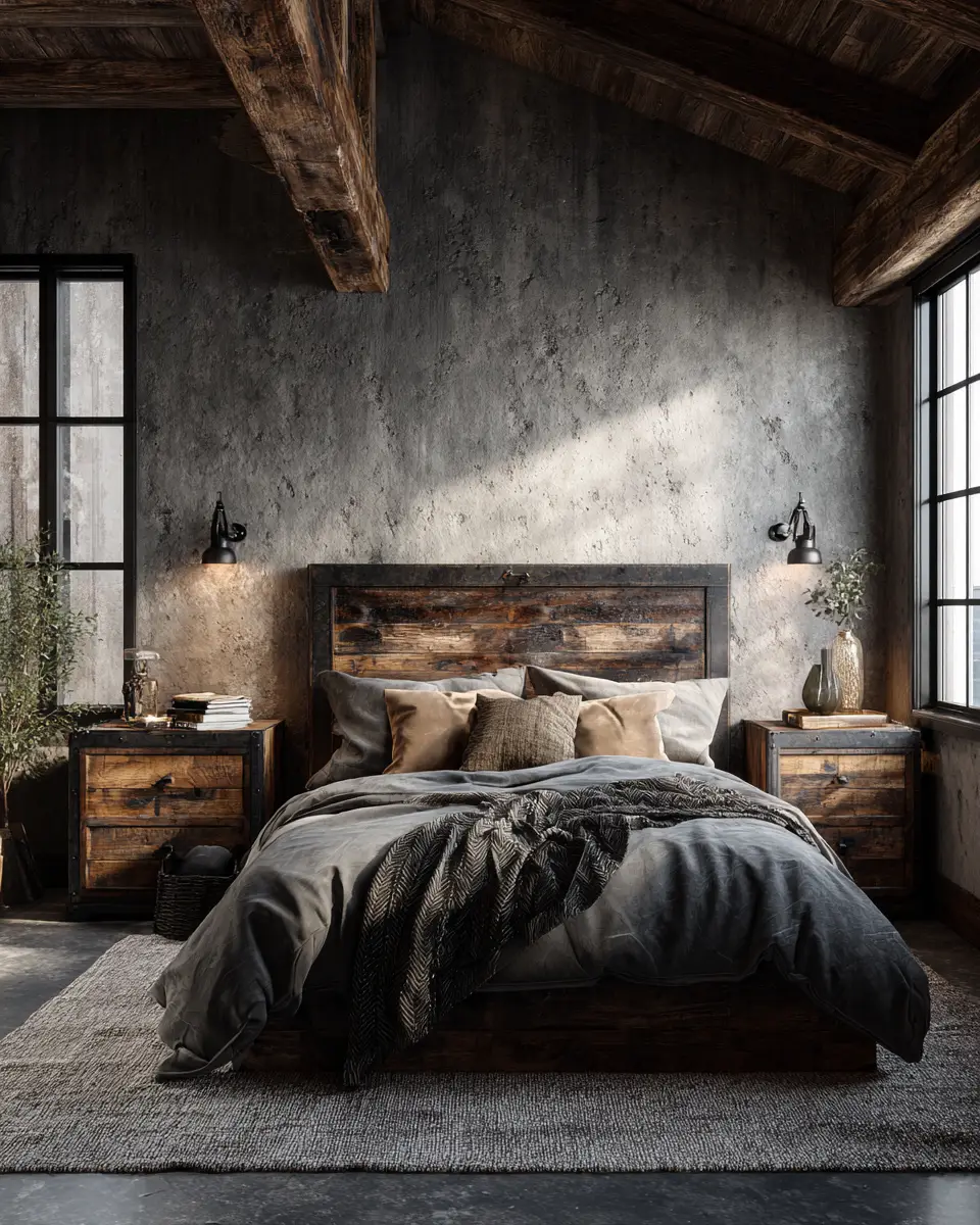 Elegant Industrial Bedroom Decor Ideas