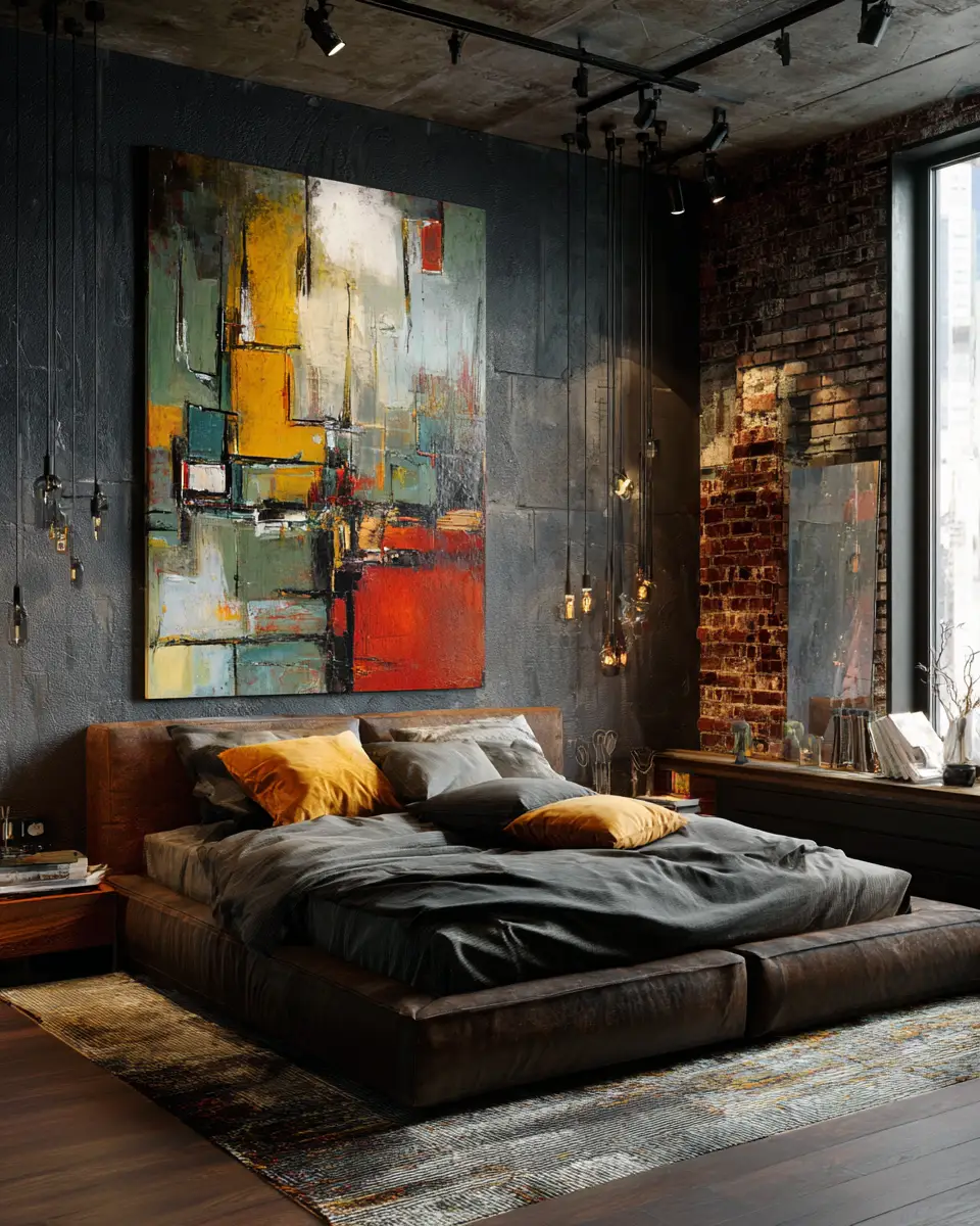 Elegant Industrial Bedroom Decor Ideas