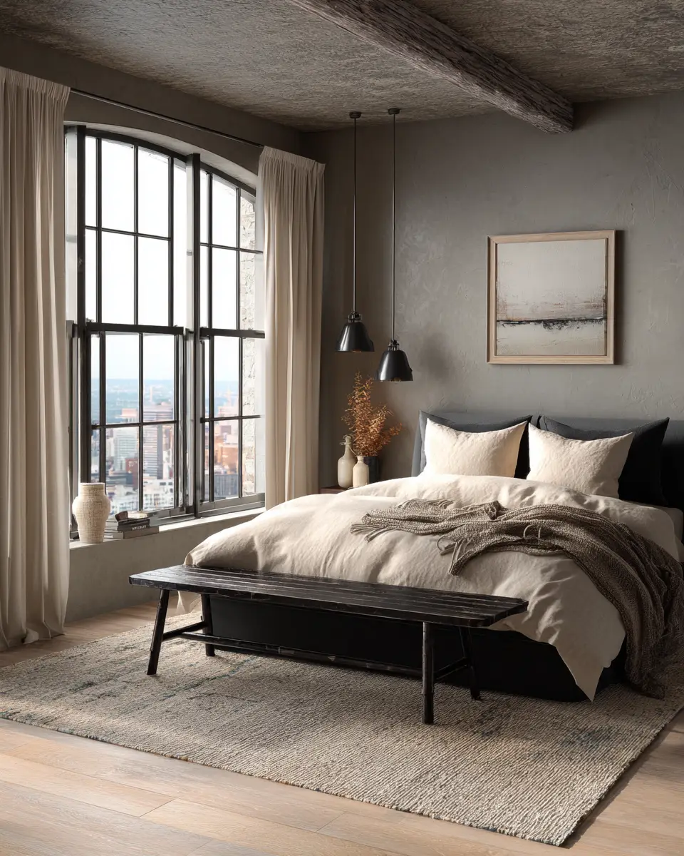 Elegant Industrial Bedroom Decor Ideas