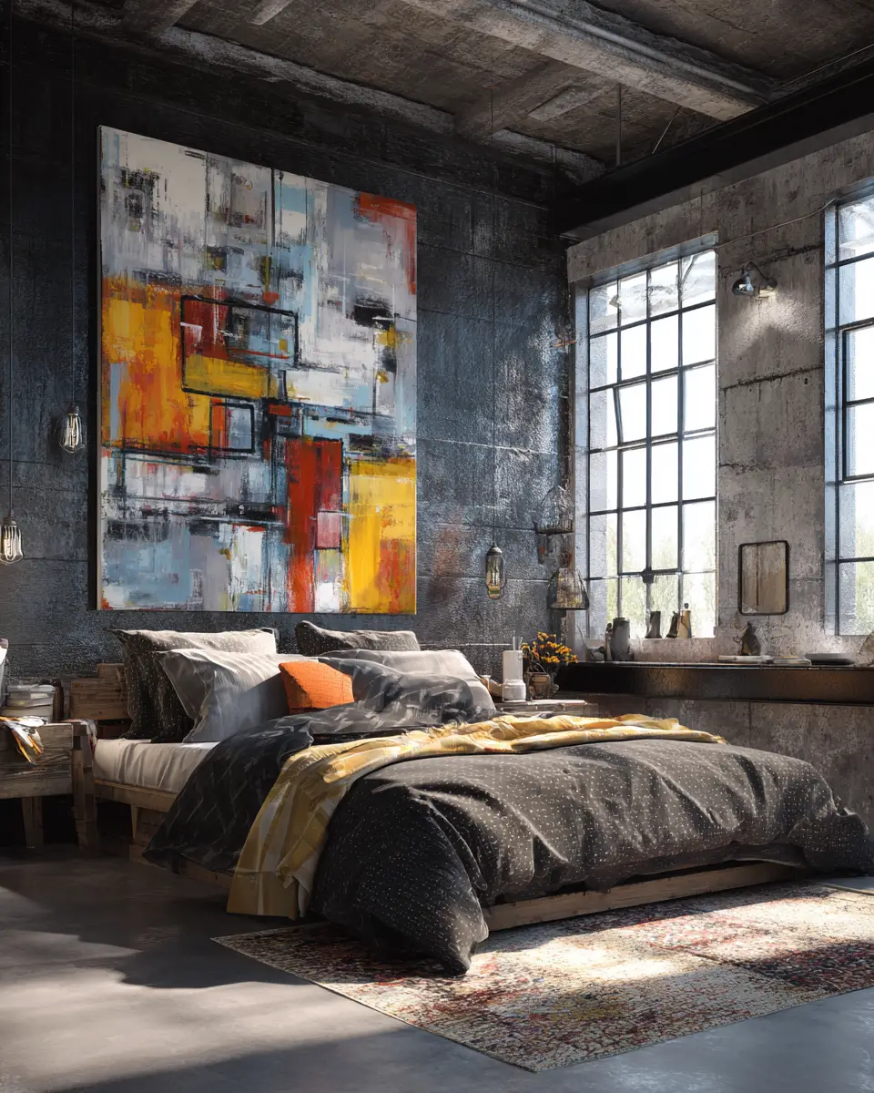 Elegant Industrial Bedroom Decor Ideas