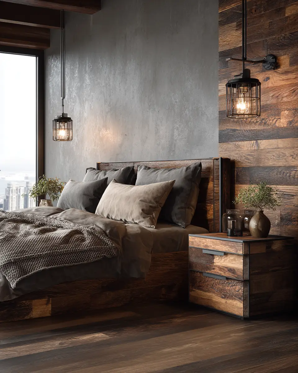 Elegant Industrial Bedroom Decor Ideas