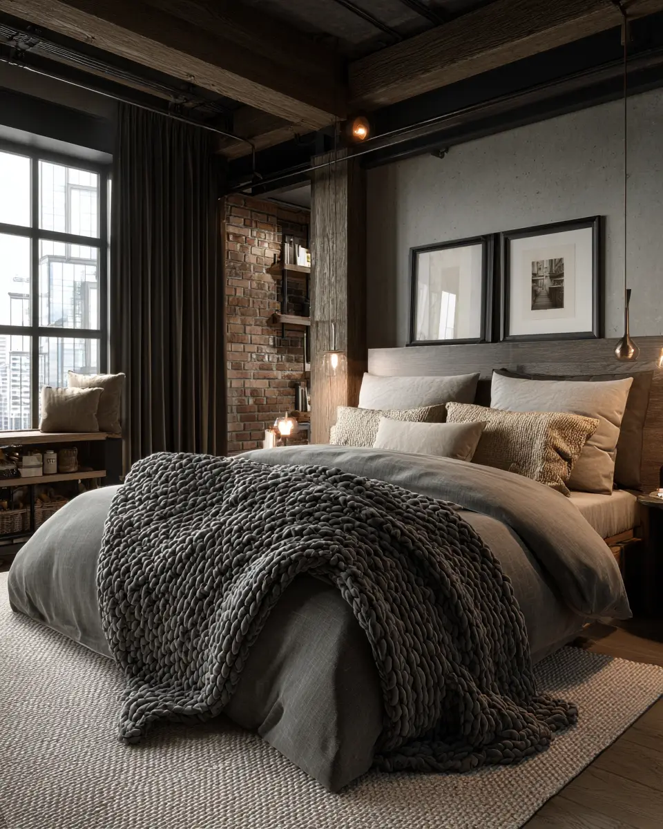 Elegant Industrial Bedroom Decor Ideas